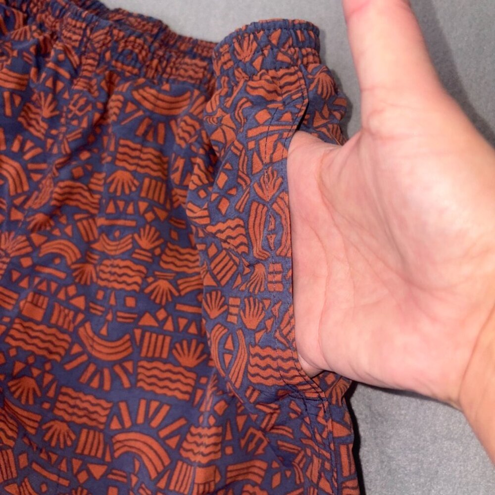 Patagonia Baggies Pull On Shorts Retro Aztec Print size M Sustainable Orange - Picture 3 of 10